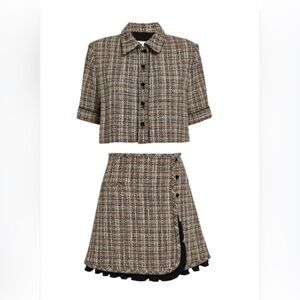Sandro Gladys Tweed Jacket and Skirt matching set